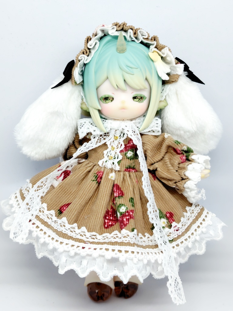 アンティーユ ルルリン物語 うさ耳コーデュロイワンピース ブラウン