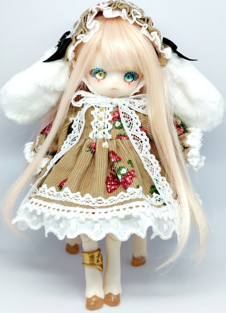 アンティーユ ルルリン物語 うさ耳コーデュロイワンピース ブラウン