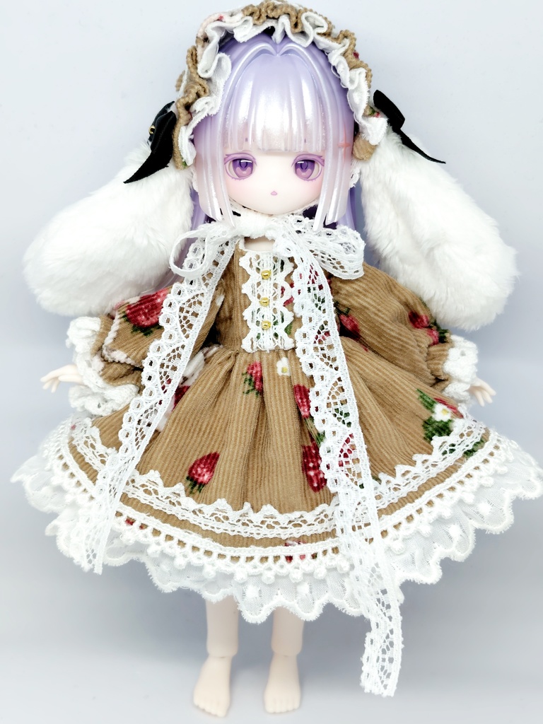 アンティーユ　ルルリン物語　うさ耳コーデュロイワンピース　ブラウン