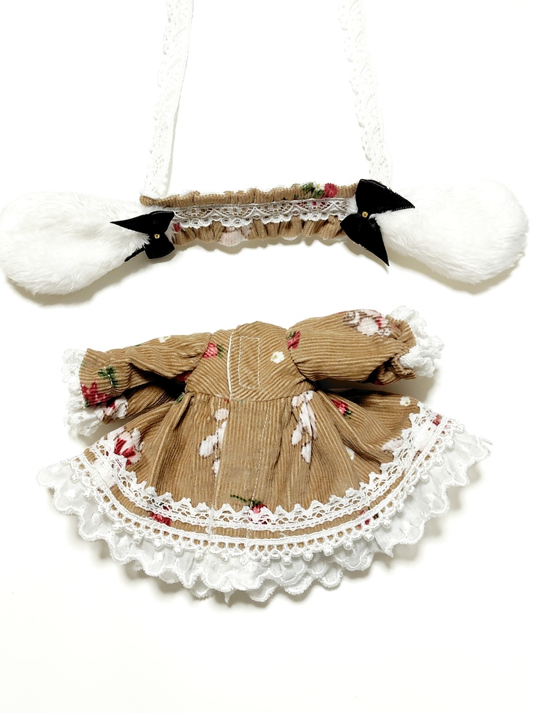 アンティーユ ルルリン物語 うさ耳コーデュロイワンピース ブラウン