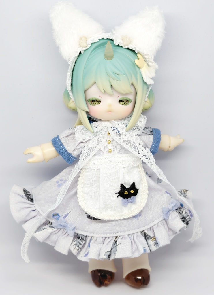 猫耳バイカラーウェイトレスワンピース