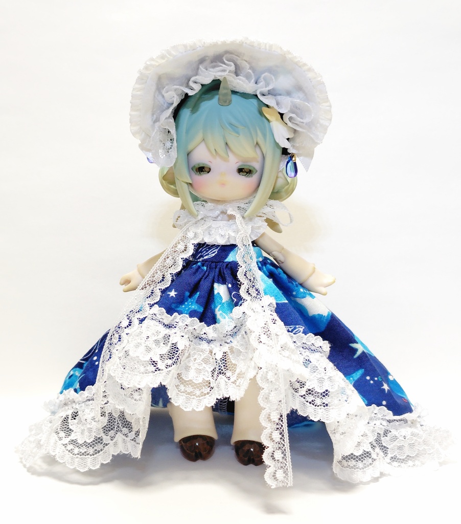 クラゲ柄　オフショルダー風フィッシュテール