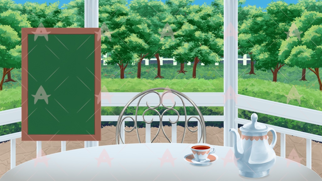 配信用素材 ガゼボ付きのお庭