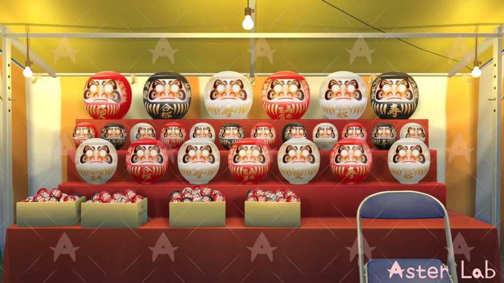 配信用素材 縁日(だるま)