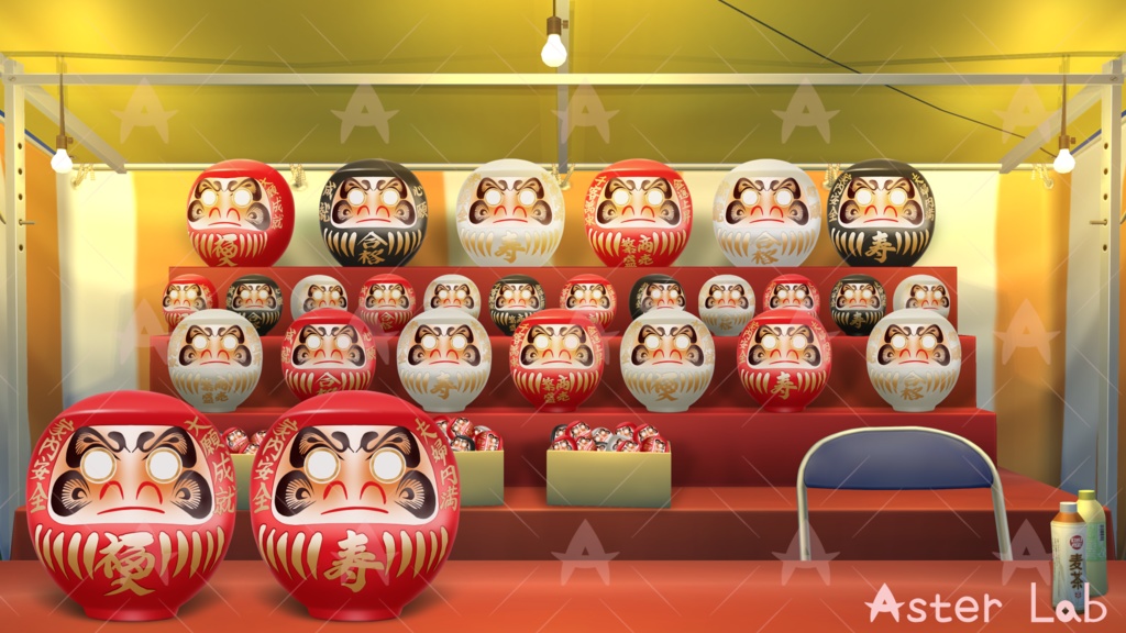 配信用素材 縁日(だるま)