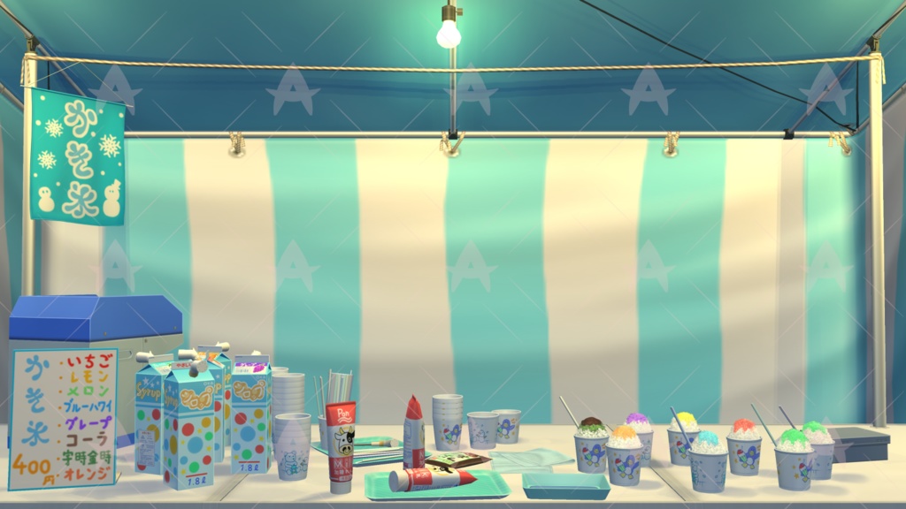 配信用素材 縁日(かき氷1)