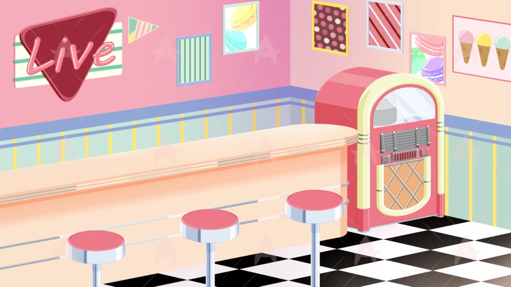 配信用素材 パステルダイナー