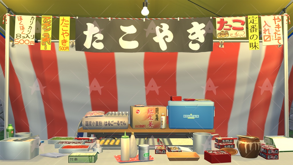 配信用素材 縁日(たこ焼き1)