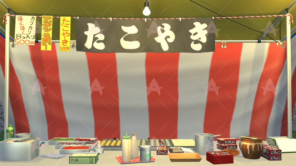 配信用素材 縁日(たこ焼き1)