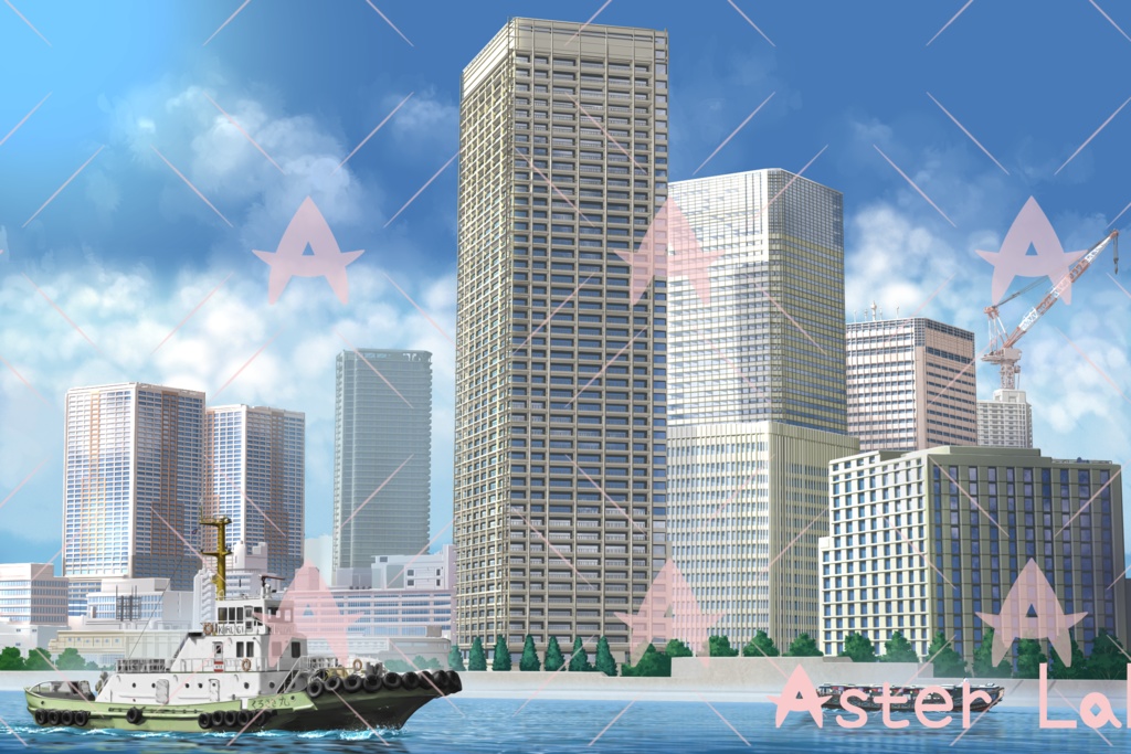 素材背景 都市シリーズ1ウォーターフロント