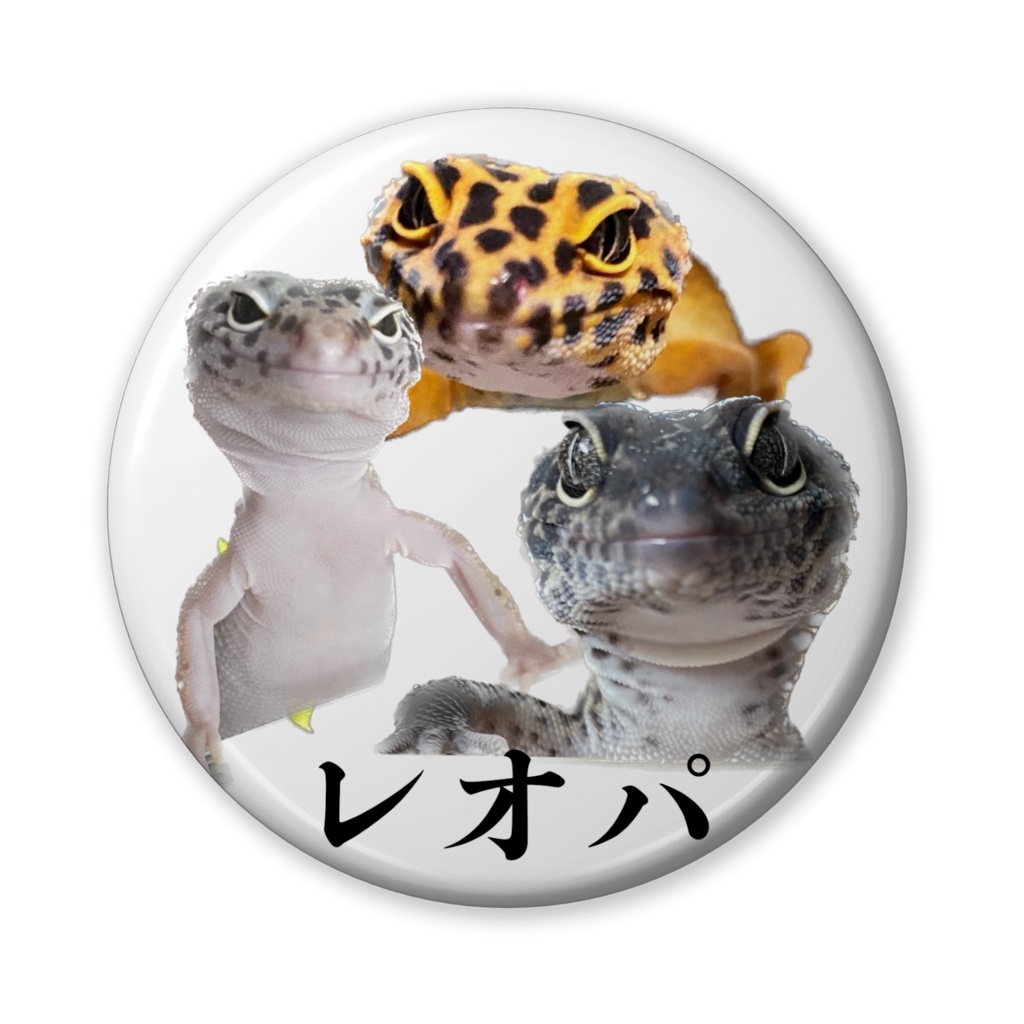 レオパ缶バッジ