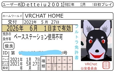 【無料】フルトラッキング免許証