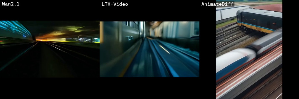 ローカル 8GB VRAM 動画モデル比較データセット — Wan2.1 × LTX-Video × AnimateDiff
