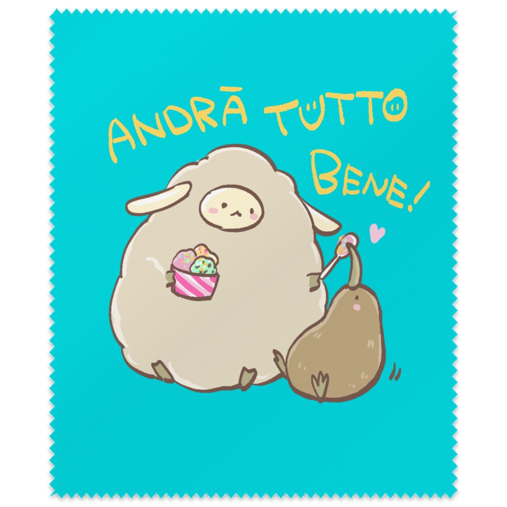 ひつじさんとキーウィさんメガネ拭き