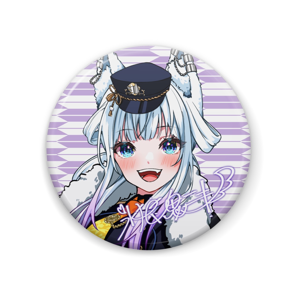 氷狼鬼ニキ_缶バッチ(軍服ver)