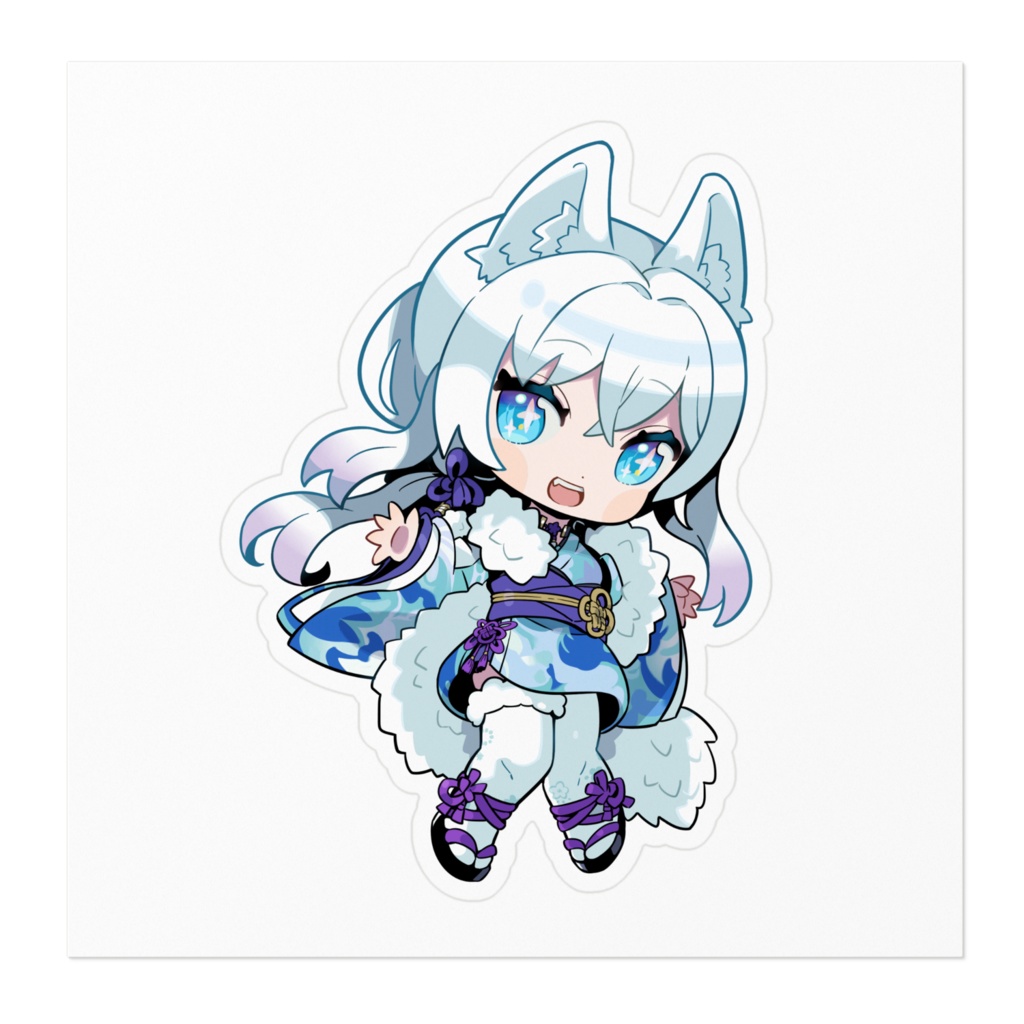 氷狼鬼ニキ_ステッカー(キラキラver)