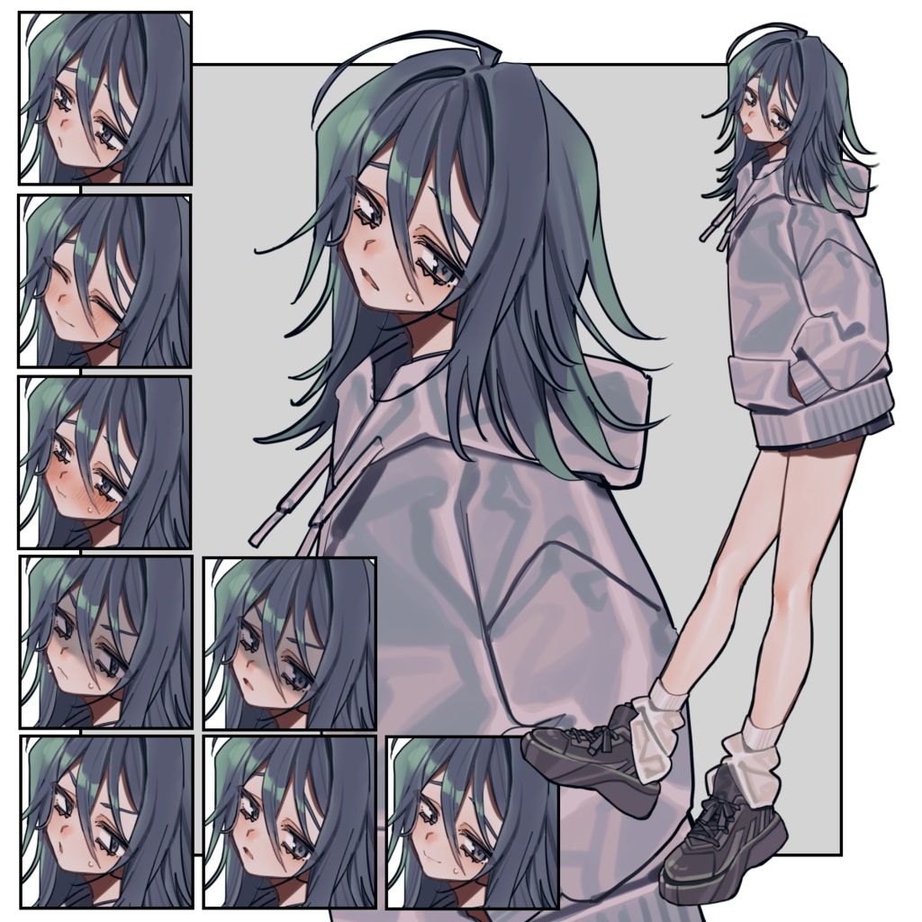 【無料/有料】気だるげガール【表情10種】