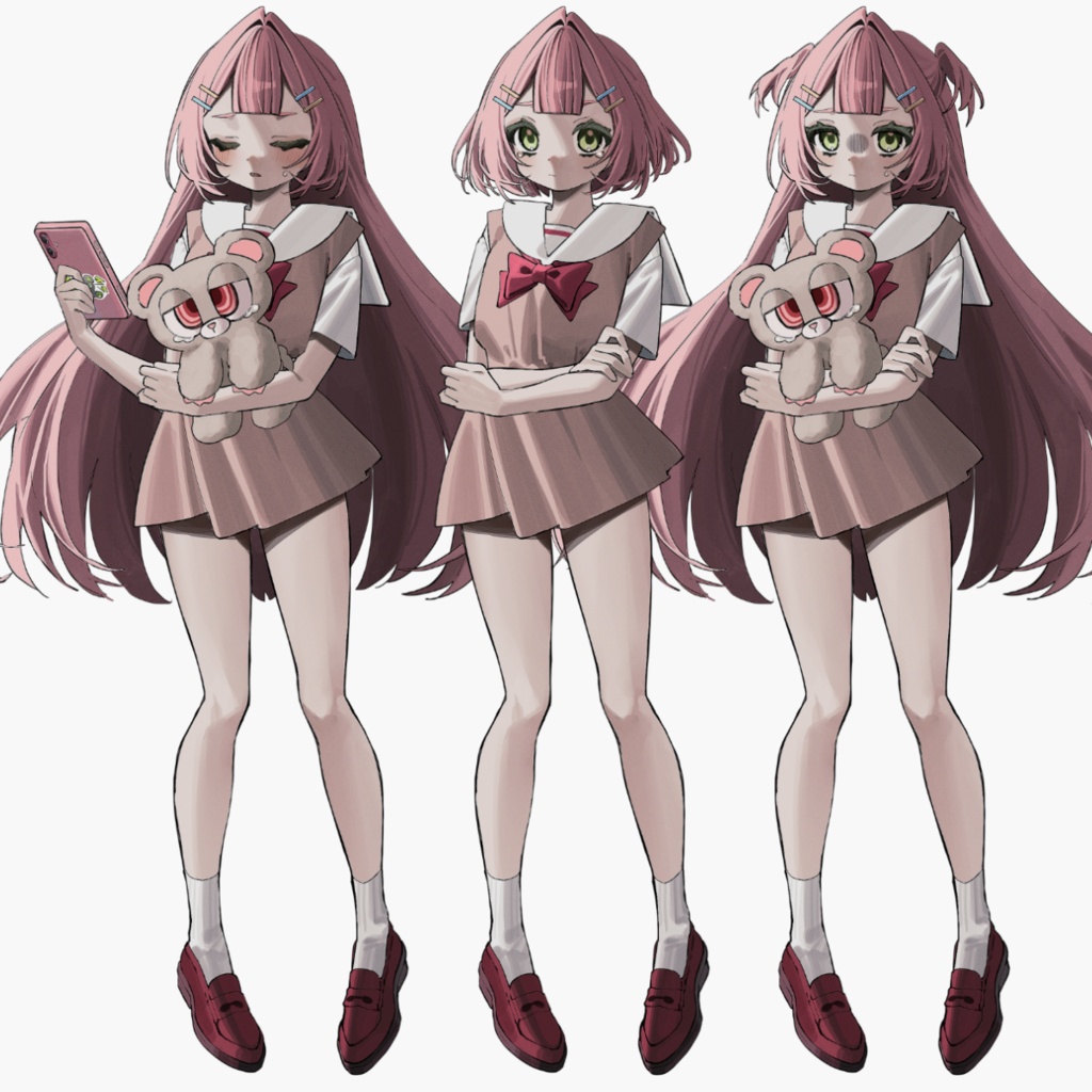 【表情10種+差分】くまっこガール【無料/有料】