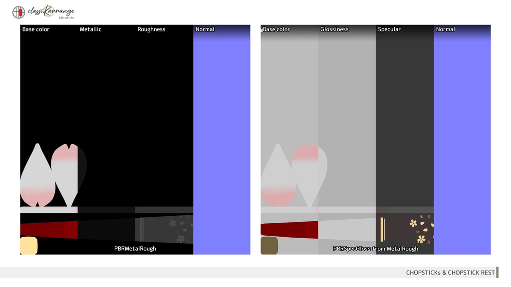 【無料・3Dモデル】箸・箸置きセット
