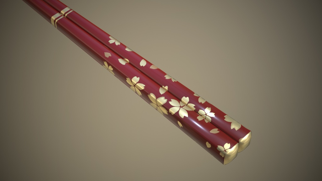 【無料・3Dモデル】箸・箸置きセット