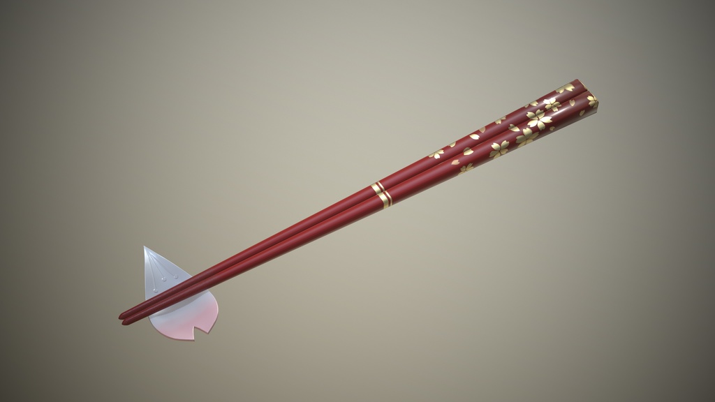 【無料・3Dモデル】箸・箸置きセット