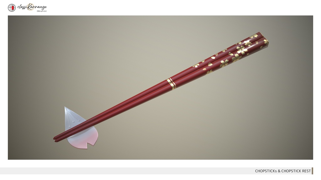 【無料・3Dモデル】箸・箸置きセット