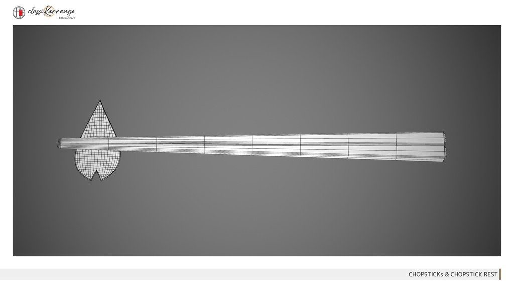 【無料・3Dモデル】箸・箸置きセット
