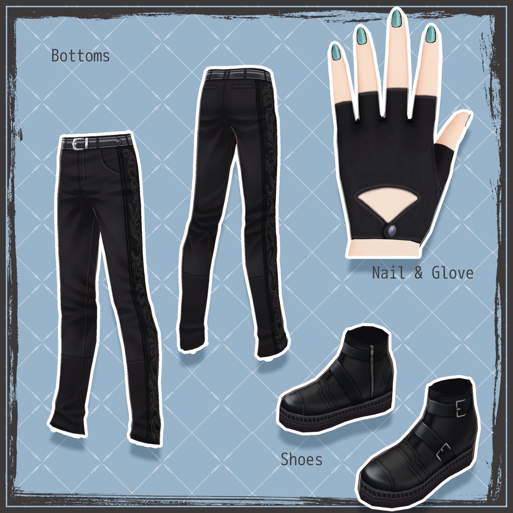 【VRoidテクスチャ】 ゴシック衣装セット