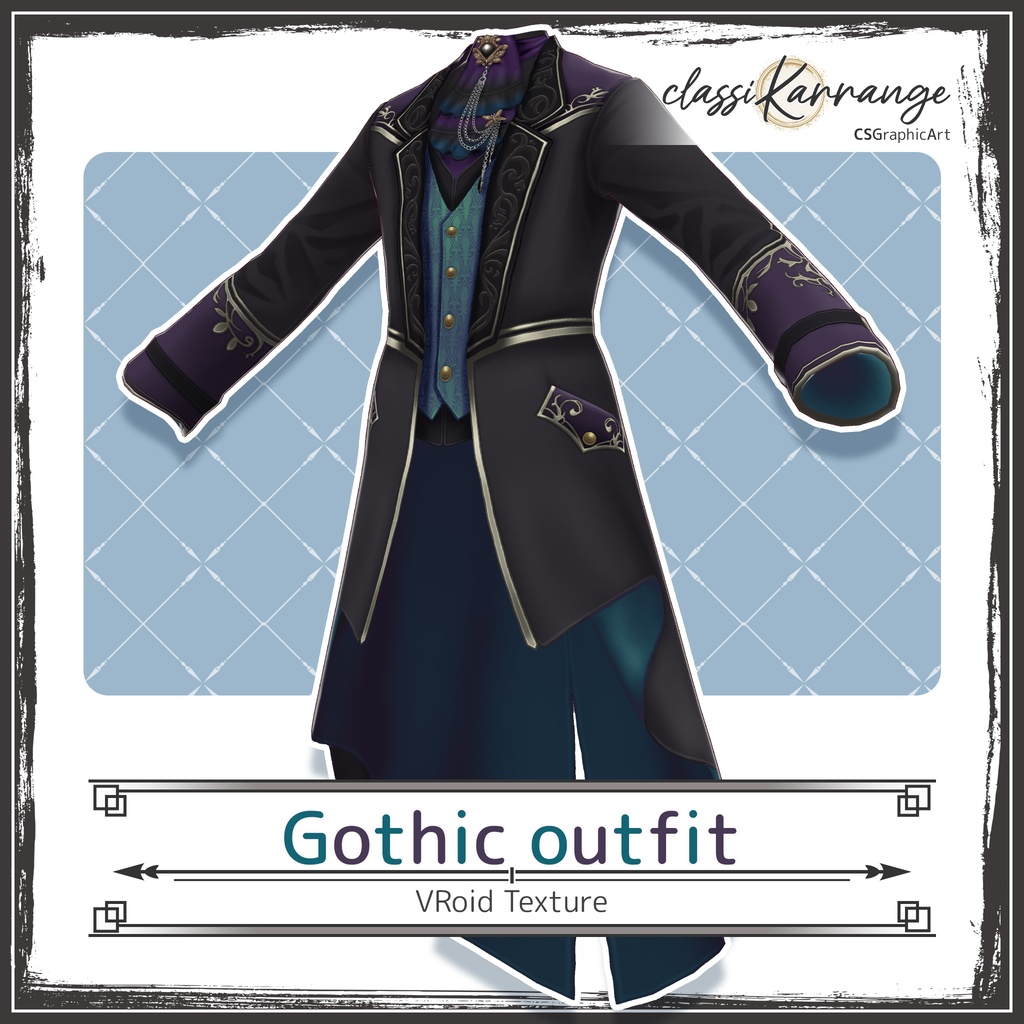 【VRoidテクスチャ】 ゴシック衣装セット