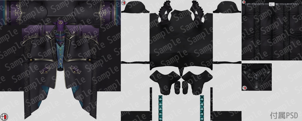 【VRoidテクスチャ】 ゴシック衣装セット