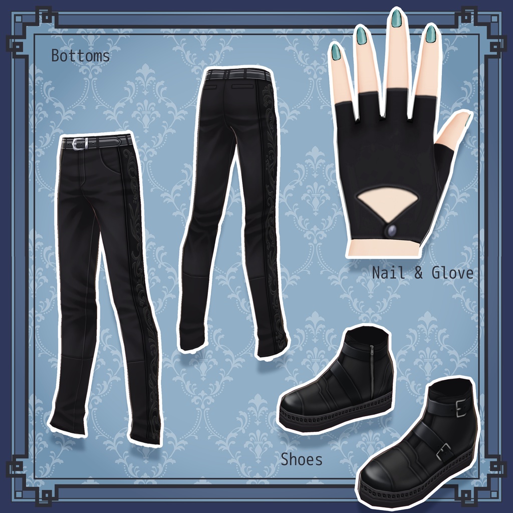 【VRoidテクスチャ】 ゴシック衣装セット