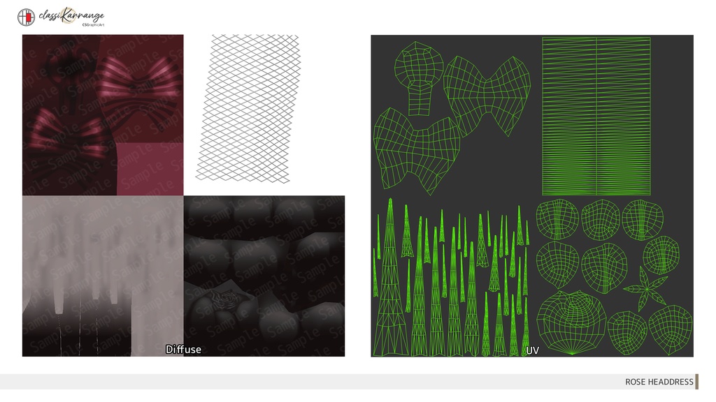 【3Dモデル・UnityPackage・XWear】ローズヘッドドレス