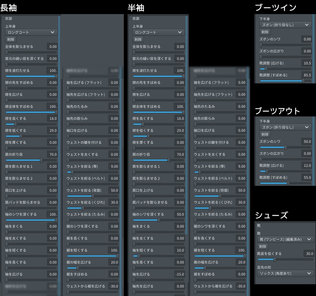 【VRoidテクスチャ】 和柄ゴシックパンク衣装セット