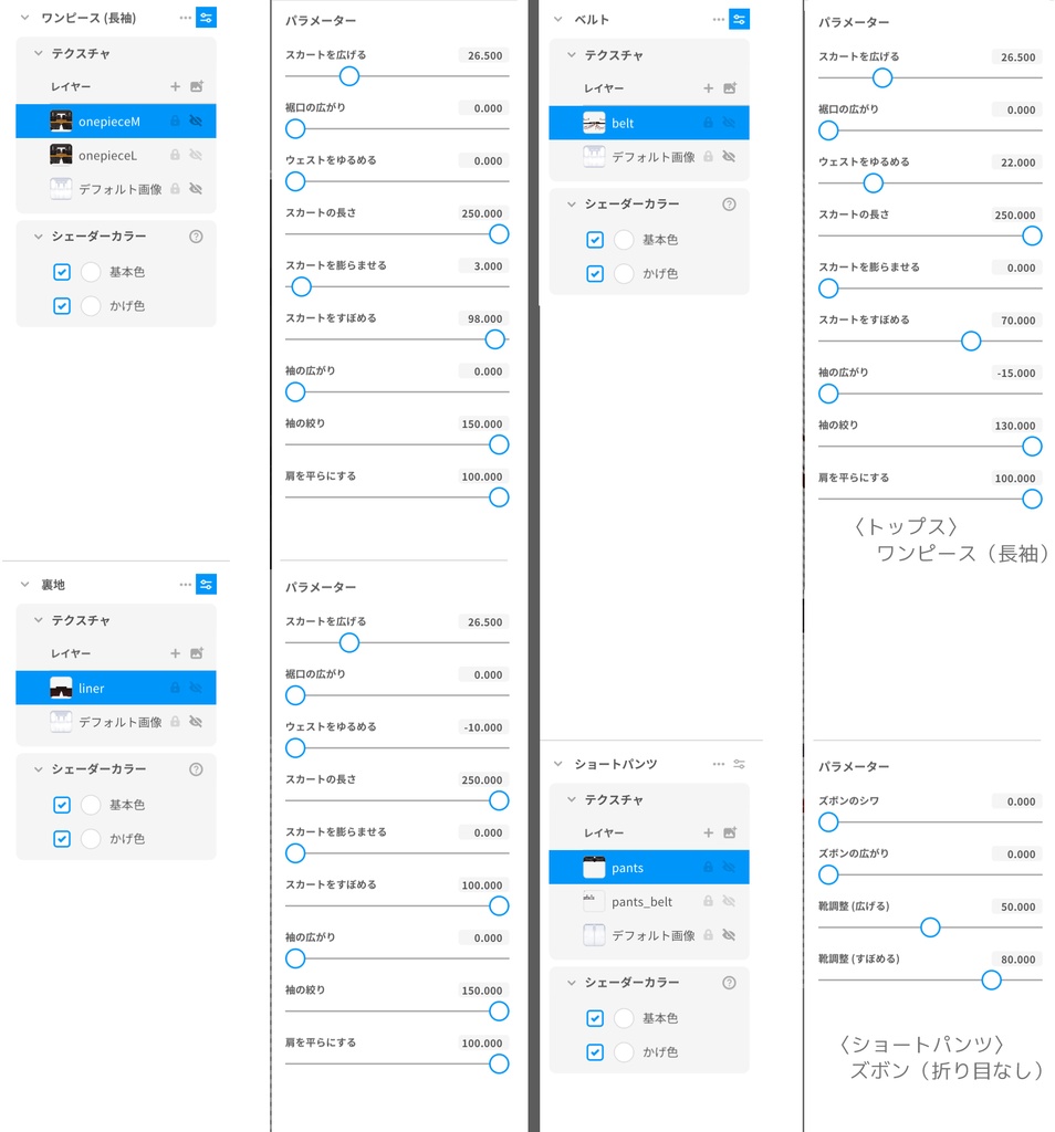 【VRoidテクスチャ】 和柄ゴシック衣装セット