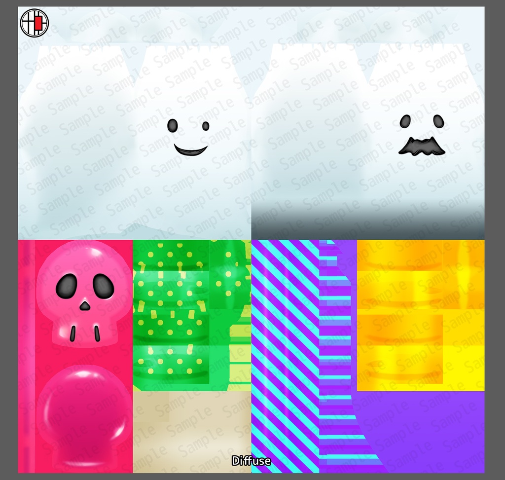 【無料版有・3Dモデル】おばけとキャンディー