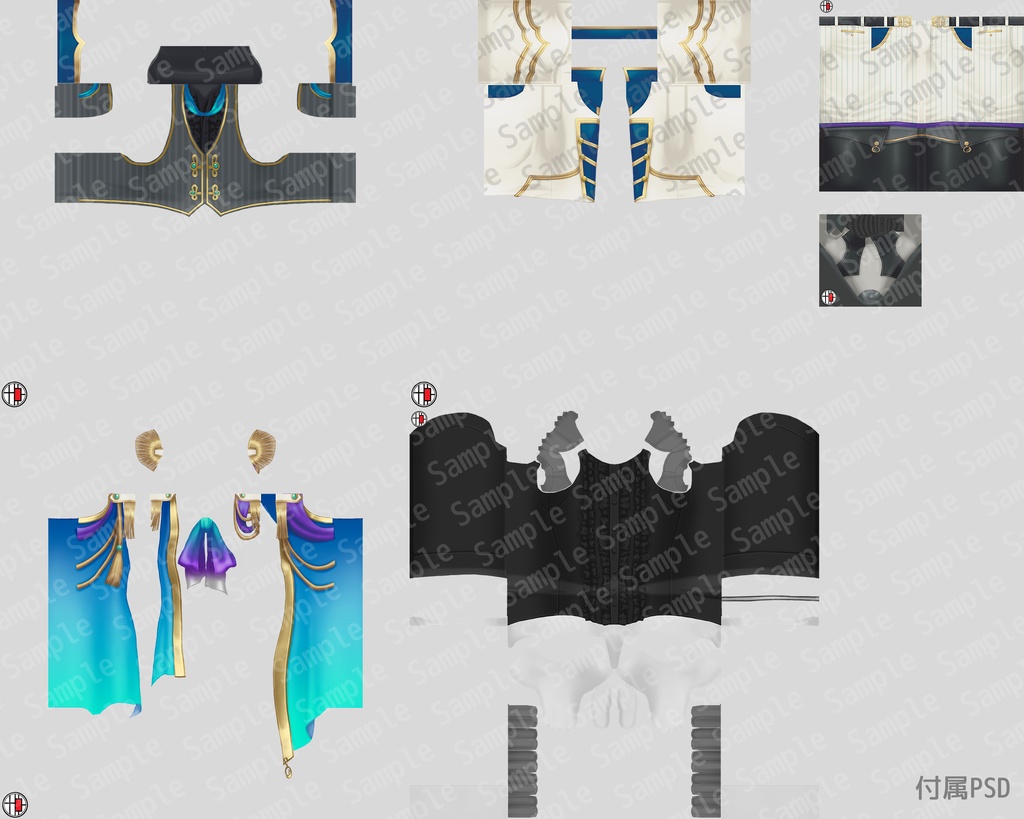 【VRoidテクスチャ】 クラシックアイドル衣装セット - パンツスタイル