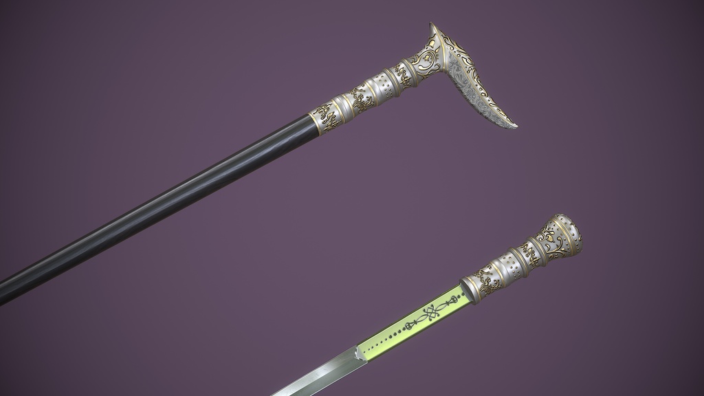 【3Dモデル】仕込み杖