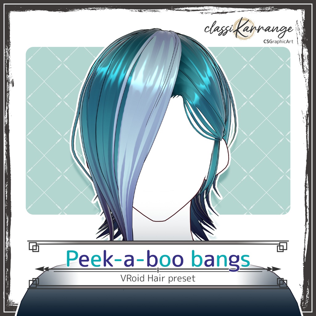 【VRoidヘアプリセット】片目隠しアシンメトリー ヘア