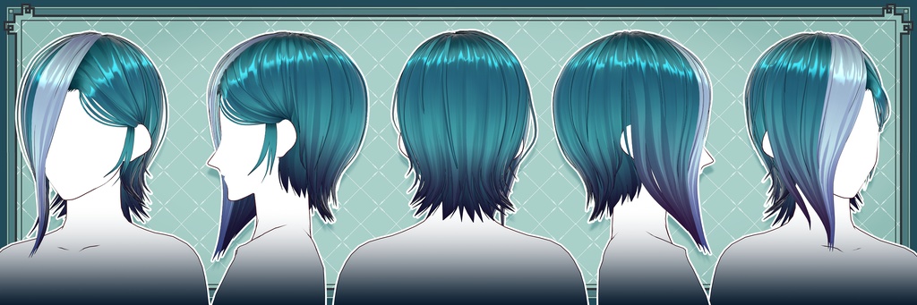 【VRoidヘアプリセット】片目隠しアシンメトリー ヘア