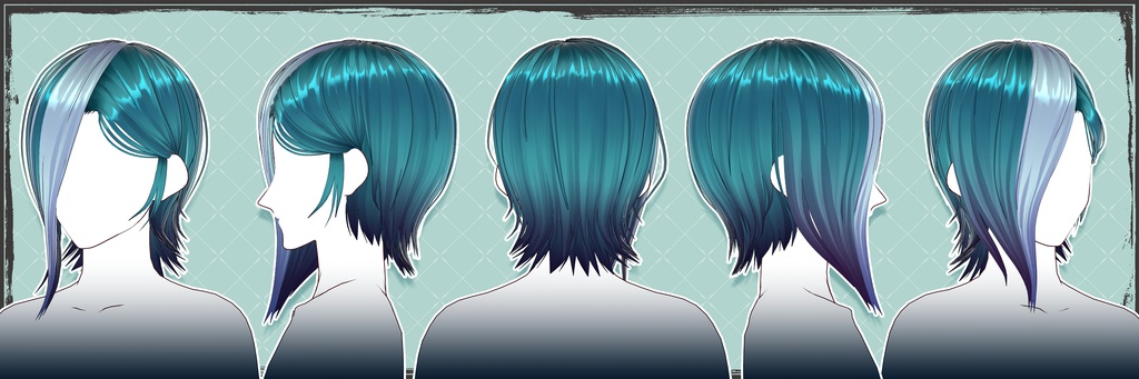 【VRoidヘアプリセット】片目隠しアシンメトリー ヘア