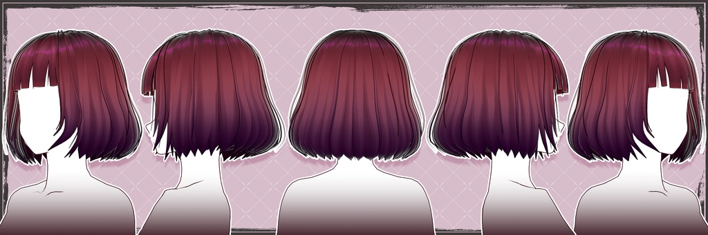 【VRoidヘアプリセット】前髪ぱっつんボブ