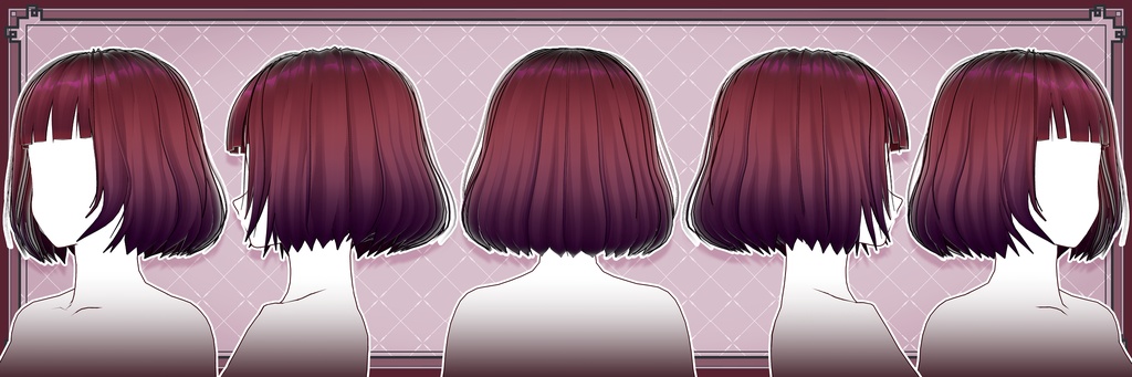 【VRoidヘアプリセット】前髪ぱっつんボブ