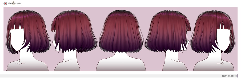 【VRoidヘアプリセット】前髪ぱっつんボブ