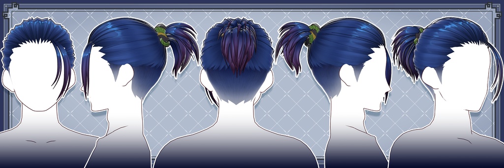 【VRoidヘアプリセット】ツーブロックポニーテールヘア