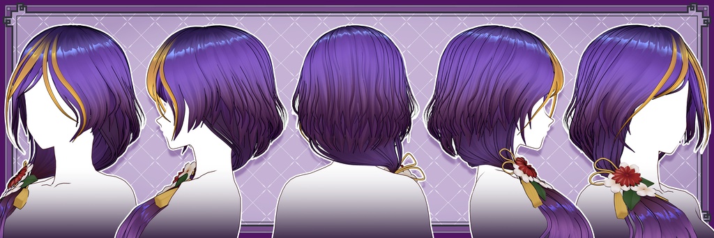 【VRoidヘアプリセット】ローサイドポニーテールヘア