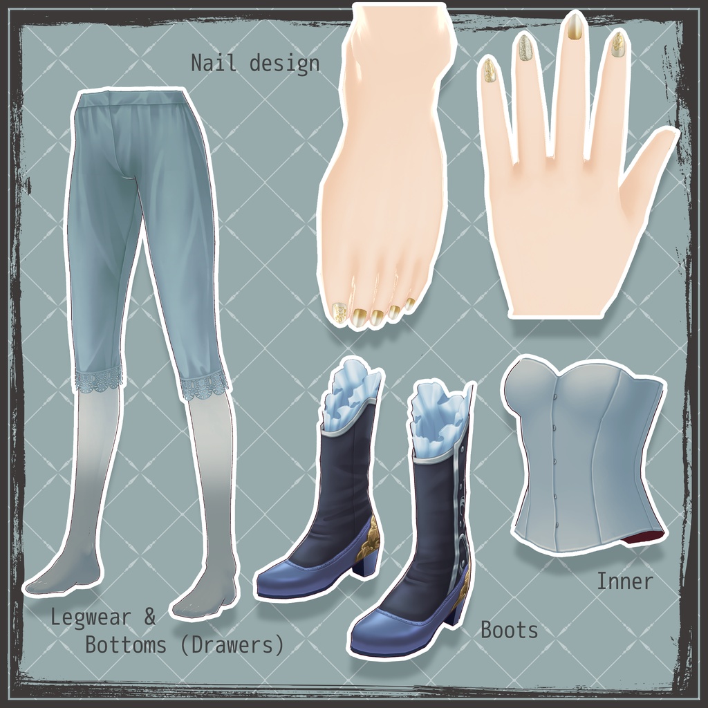 【VRoidテクスチャ】 ヴィクトリアンミリタリーナース衣装セット