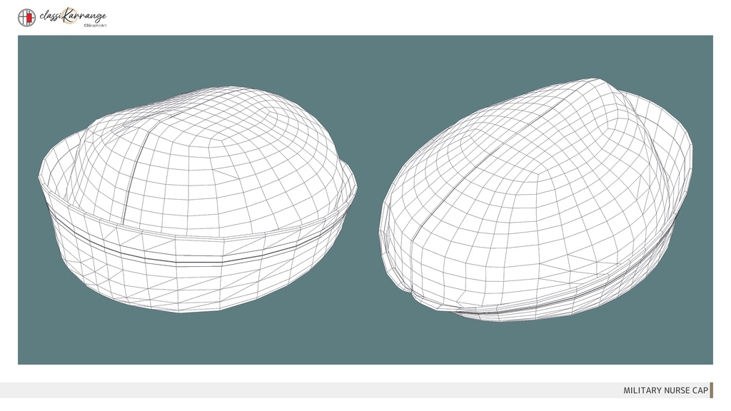 【無料版有・3Dモデル・UnityPackage・XWear】ミリタリーナースキャップ