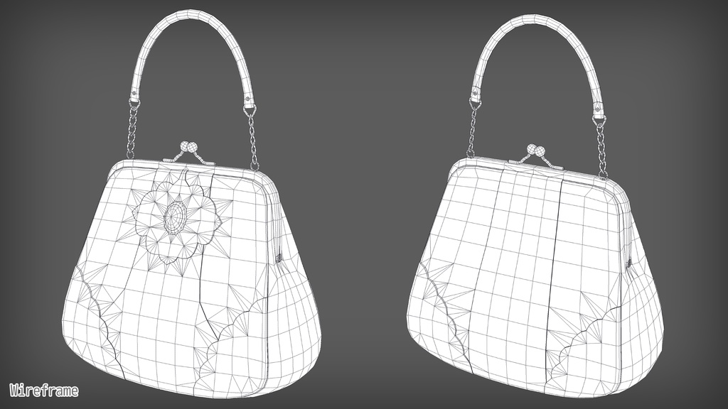【3Dモデル・UnityPackage・XWear】ヴィクトリアンがま口バッグ