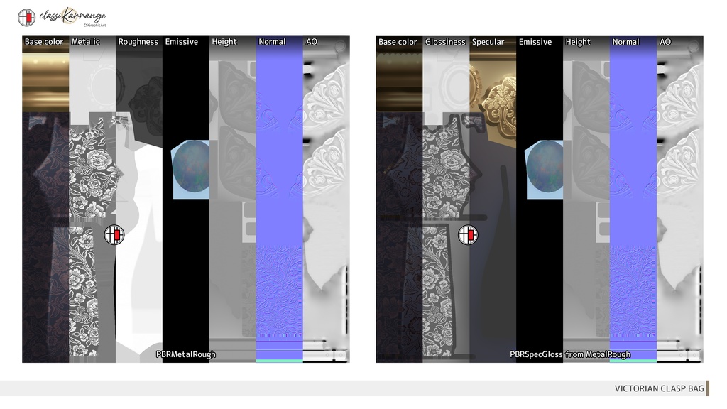 【3Dモデル・UnityPackage・XWear】ヴィクトリアンがま口バッグ