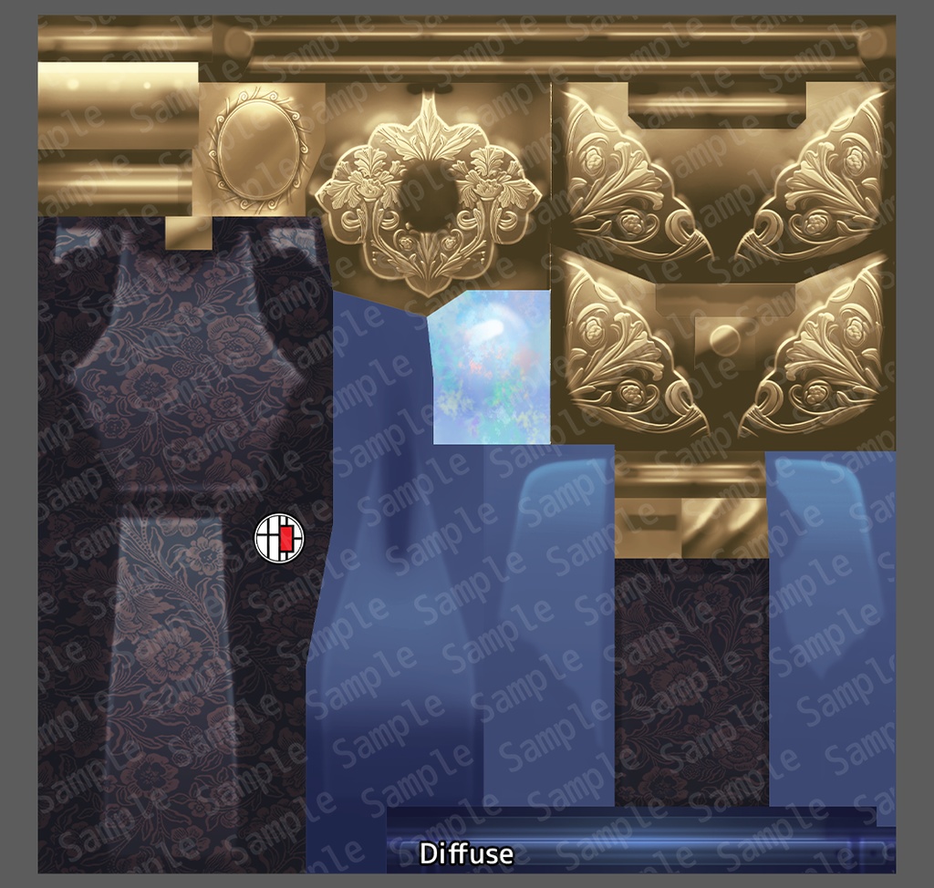 【3Dモデル・UnityPackage・XWear】ヴィクトリアンがま口バッグ